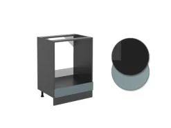 Vicco Herdumbauschrank R-Line Blau-Grau/Anthrazit 60 cm ohne Arbeitsplatte