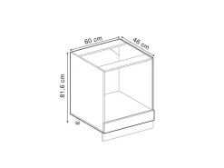 Vicco Herdumbauschrank R-Line Herdschrank Blau-Grau/Weiß 60 cm AP Anthrazit