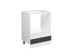 Vicco Herdumbauschrank R-Line Schwarz Beton/Weiß 60 cm ohne Arbeitsplatte