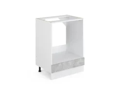 Vicco Herdumbauschrank R-Line Herdschrank Beton/Weiß 60 cm ohne Arbeitsplatte