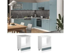 Vicco Herdumbauschrank R-Line Blau-Grau/Weiß 60 cm ohne Arbeitsplatte