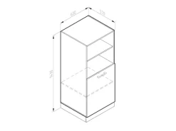 Vicco Herdumbauschrank R-Line Herdschrank Sonoma/Weiß 60 cm