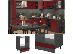 Vicco Herdumbauschrank R-Line Rot/Anthrazit 60 cm J-Shape ohne Arbeitsplatte