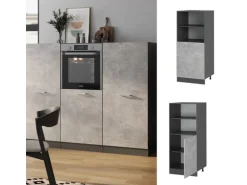 Vicco Herdumbauschrank R-Line Herdschrank Beton 60 cm