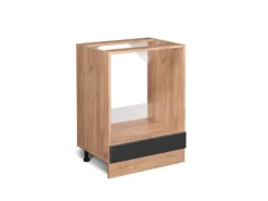 Vicco Herdumbauschrank R-Line Anthrazit Hochglanz/Goldkraft Eiche 60 cm ohne Arbeitsplatte