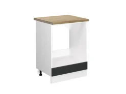 Vicco Herdumbauschrank R-Line Anthrazit Landhaus/Weiß 60 cm AP Eiche