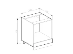 Vicco Herdumbauschrank R-Line Anthrazit Landhaus/Weiß 60 cm AP Eiche