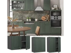 Vicco Hängeschrank Fame-Line Hängender Küchenschrank Grün-Gold Landhaus/Anthrazit 60 cm