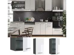Vicco Hängeschrank Fame-Line Hängender Küchenschrank Weiß Hochglanz/Anthrazit 40 cm