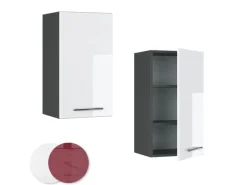 Vicco Hängeschrank Fame-Line Hängender Küchenschrank Weiß Hochglanz/Anthrazit 40 cm