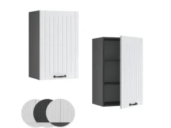 Vicco Hängeschrank Fame-Line Hängender Küchenschrank Weiß Landhaus/Anthrazit 45 cm