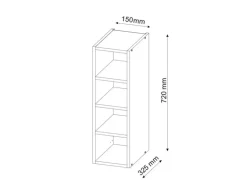 Vicco Hängeschrank Fame-Line Offener Küchenschrank Anthrazit 15 cm