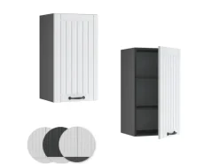 Vicco Hängeschrank Fame-Line Hängender Küchenschrank Weiß Landhaus/Anthrazit 40 cm