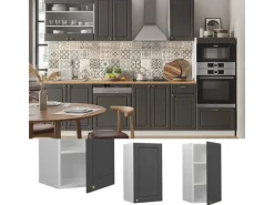 Vicco Hängeschrank Fame-Line Hängender Küchenschrank Anthrazit-Gold/Weiß 40 cm