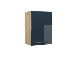 Vicco Hängeschrank Fame-Line Dunkelblau Hochglanz/Goldkraft Eiche 50 cm