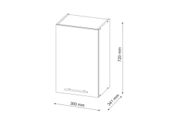 Vicco Hängeschrank Fame-Line Hängender Küchenschrank Bordeaux Hochglanz/Anthrazit 30 cm