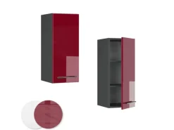 Vicco Hängeschrank Fame-Line Hängender Küchenschrank Bordeaux Hochglanz/Anthrazit 30 cm