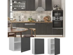 Vicco Hängeschrank Fame-Line Hängender Küchenschrank Anthrazit-Gold/Weiß 50 cm