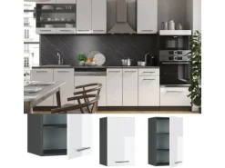 Vicco Hängeschrank Fame-Line Hängender Küchenschrank Weiß Hochglanz/Anthrazit 45 cm