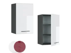 Vicco Hängeschrank Fame-Line Hängender Küchenschrank Weiß Hochglanz/Anthrazit 45 cm