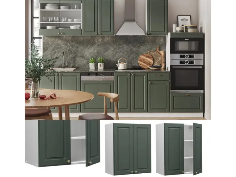 Vicco Hängeschrank Fame-Line Hängender Küchenschrank Grün-Gold Landhaus/Weiß 60 cm