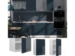 Vicco Hängeschrank Fame-Line Hängender Küchenschrank Dunkelblau Hochglanz/Weiß 45 cm