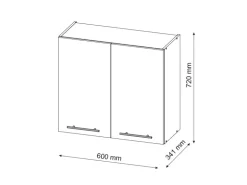 Vicco Hängeschrank Fame-Line Hängender Küchenschrank Anthrazit-Gold/Weiß 60 cm