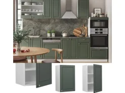 Vicco Hängeschrank Fame-Line Hängender Küchenschrank Grün-Gold Landhaus/Weiß 45 cm