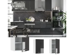 Vicco Hängeschrank Fame-Line Hängender Küchenschrank Anthrazit Hochglanz/Weiß 45 cm