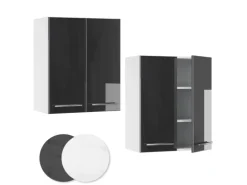 Vicco Hängeschrank Fame-Line Hängender Küchenschrank Anthrazit Hochglanz/Weiß 60 cm