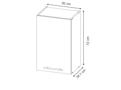 Vicco Hängeschrank Fame-Line Hängender Küchenschrank Dunkelblau Hochglanz/Weiß 50 cm