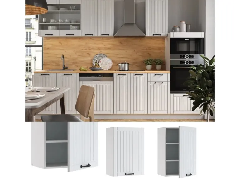 Vicco Hängeschrank Fame-Line Hängender Küchenschrank Weiß Landhaus/Weiß 50 cm