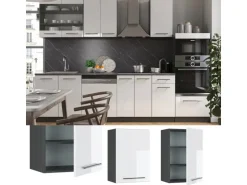 Vicco Hängeschrank Fame-Line Hängender Küchenschrank Weiß Hochglanz/Anthrazit 50 cm