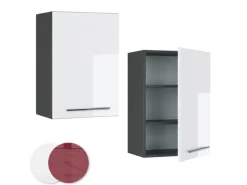 Vicco Hängeschrank Fame-Line Hängender Küchenschrank Weiß Hochglanz/Anthrazit 50 cm