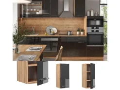 Vicco Hängeschrank Fame-Line Anthrazit Hochglanz/Goldkraft Eiche 30 cm