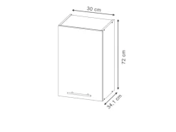 Vicco Hängeschrank Fame-Line Hängender Küchenschrank Dunkelblau Hochglanz/Anthrazit 30 cm