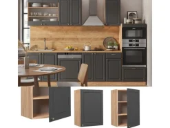 Vicco Hängeschrank Fame-Line Hängender Küchenschrank Anthrazit-Gold/Goldkraft Eiche 50 cm