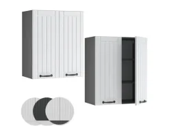 Vicco Hängeschrank Fame-Line Hängender Küchenschrank Weiß Landhaus/Anthrazit 60 cm