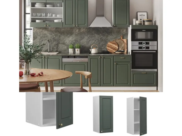 Vicco Hängeschrank Fame-Line Hängender Küchenschrank Grün-Gold Landhaus/Weiß 30 cm