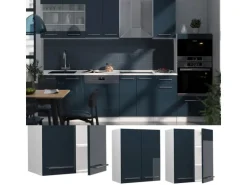 Vicco Hängeschrank Fame-Line Hängender Küchenschrank Dunkelblau Hochglanz/Weiß 60 cm