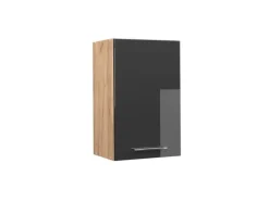 Vicco Hängeschrank Fame-Line Anthrazit Hochglanz/Goldkraft Eiche 45 cm