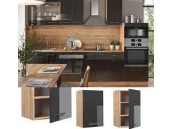 Vicco Hängeschrank Fame-Line Anthrazit Hochglanz/Goldkraft Eiche 45 cm