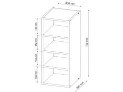 Vicco Hängeschrank Fame-Line Offener Küchenschrank Weiß/Weiß 30 cm