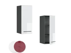 Vicco Hängeschrank Fame-Line Hängender Küchenschrank Weiß Hochglanz/Anthrazit 30 cm