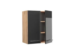 Vicco Hängeschrank Fame-Line Anthrazit Hochglanz/Goldkraft Eiche 60 cm