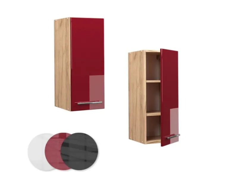Vicco Hängeschrank Fame-Line Bordeaux Hochglanz/Goldkraft Eiche 30 cm
