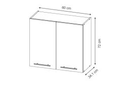 Vicco Hängeschrank Fame-Line Dunkelblau Hochglanz/Goldkraft Eiche 60 cm