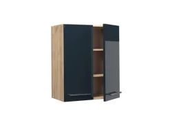 Vicco Hängeschrank Fame-Line Dunkelblau Hochglanz/Goldkraft Eiche 60 cm