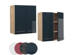 Vicco Hängeschrank Fame-Line Dunkelblau Hochglanz/Goldkraft Eiche 60 cm