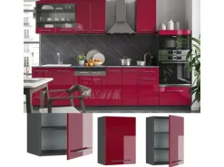 Vicco Hängeschrank Fame-Line Hängender Küchenschrank Bordeaux Hochglanz/Anthrazit 50 cm